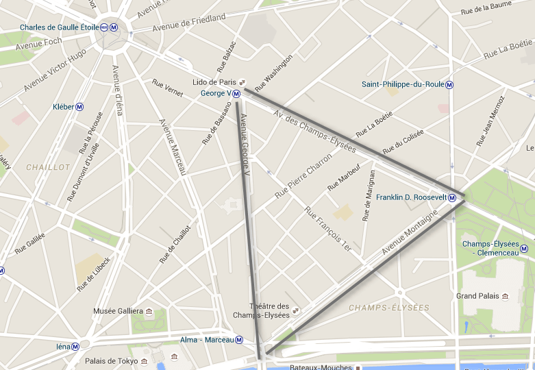 Região do Triângulo de Ouro, em Paris: onde estão localizadas as Maisons de Haute Couture